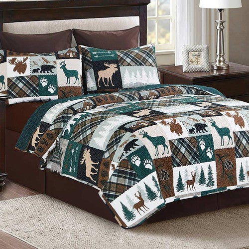 Juneau Plaid Quilt Bed Set - Full/Queen - OVERSTOCK