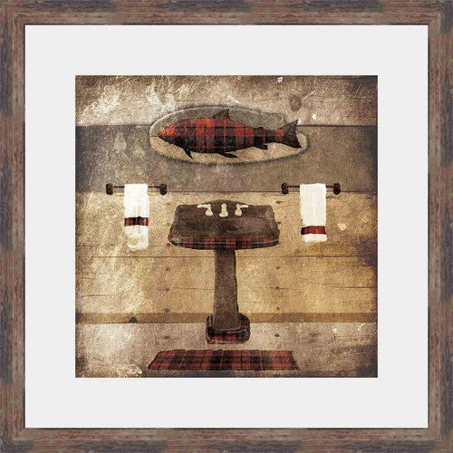 Lodge Plaid Trout Wall Art