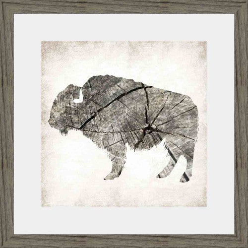 Woodwork Bison Wall Art