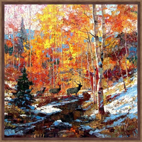 Golden Winter Birch Wall Art