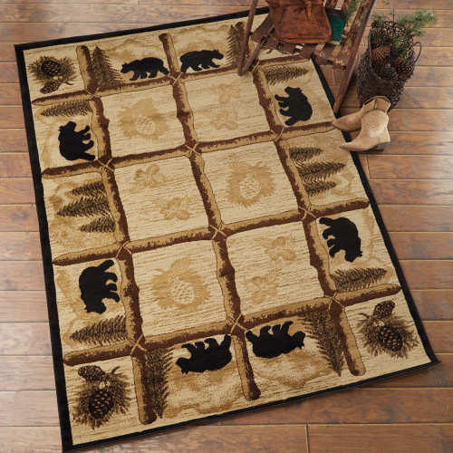 Alpine Black Bear Rug - 2 x 3