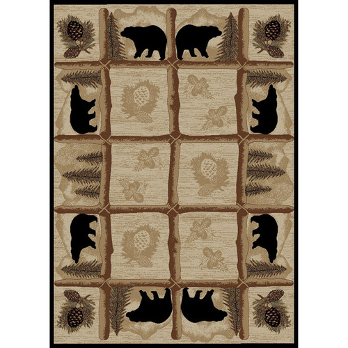 Alpine Black Bear Rug - 4 x 5