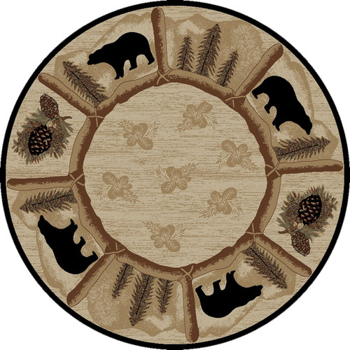 Alpine Black Bear Rug - 5 Ft. Round - OUT OF STOCK