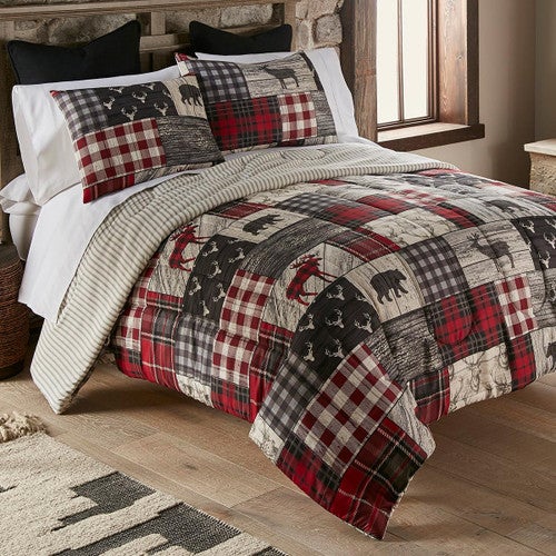 Wildlife Timber & Plaid Comforter Set - King