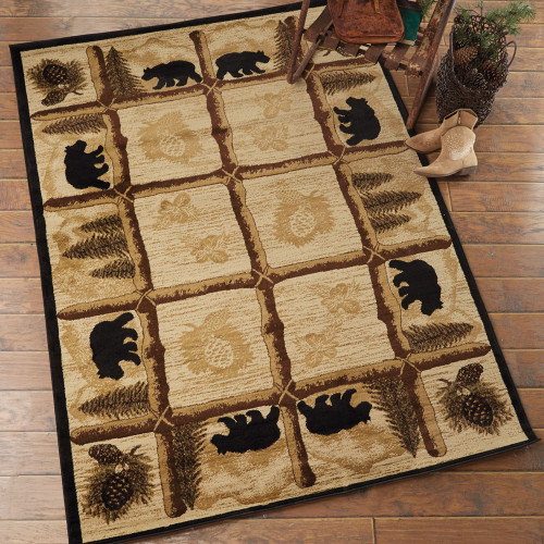 Alpine Black Bear Rug - 5 x 7