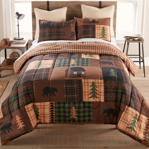 Black Bear & Pines Comforter Set - King