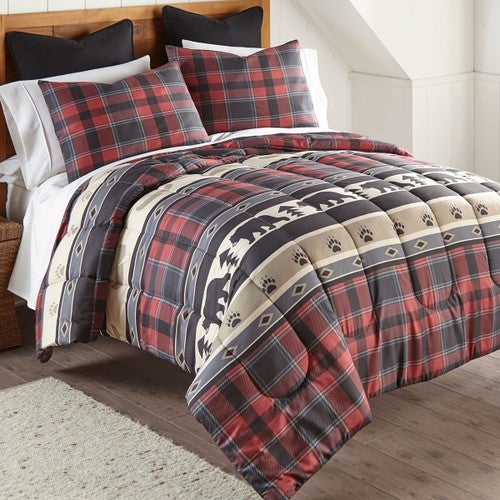 Black Bear Ridge Plaid Comforter Set - King