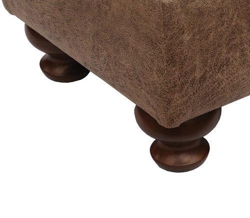 Shale Ottoman with Hourglass Legs