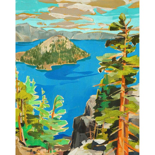 Lake Island Canvas Wall Art