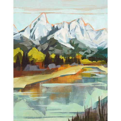 Golden Riverbank Canvas Wall Art