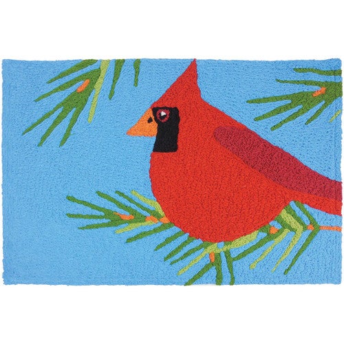 Pine Branch Cardinal Indoor/Outdoor Rug