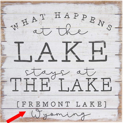 What Happens at the Lake Personalized Wall Art