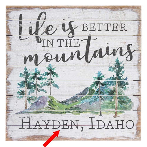 Life in the Mountains Personalized Wall Art