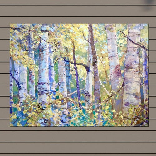Sunlit Forest Outdoor Wall Art