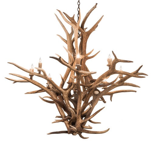 Inverted Elk Antler Chandelier - 8 Light