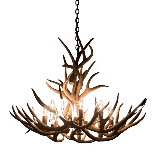 Tall Mule Deer Chandelier - 8 Light