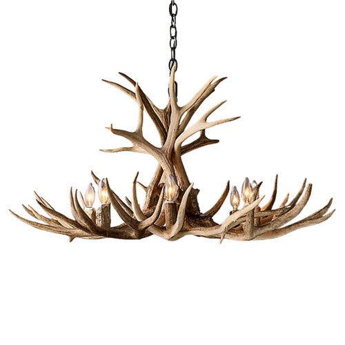 Mule Deer Antler Chandelier - 8 Light