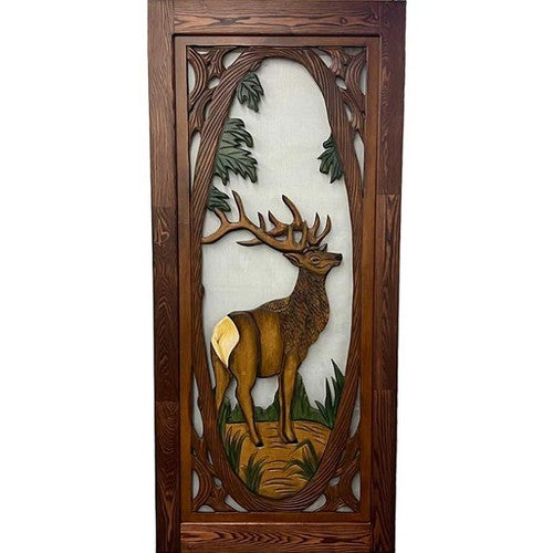 Woodland Spring Screen Door - Elk