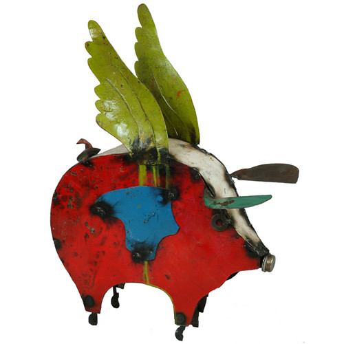 Reclaimed Metal Flying Pig
