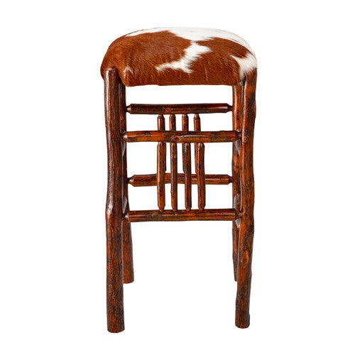 Yellowstone Gallatin Valley Spindle Backless Barstool - Cowhide Seat