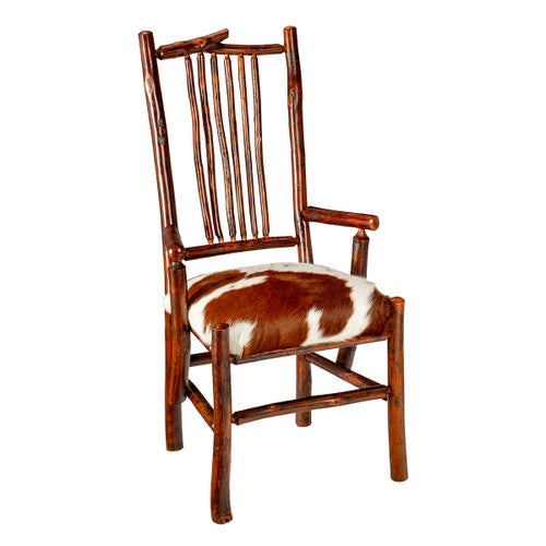 Yellowstone Gallatin Valley Spindle Arm Chair - Cowhide Seat