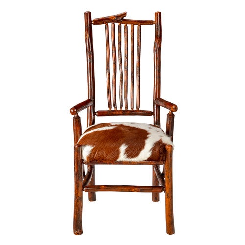 Yellowstone Gallatin Valley Spindle Arm Chair - Cowhide Seat
