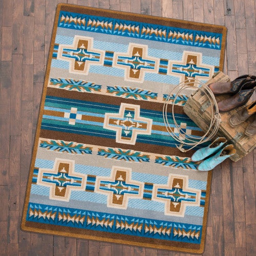 Canyon Cross Blue Rug Collection