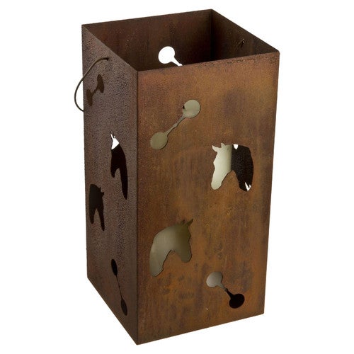 Rust Equestrian Candle Lantern - Large