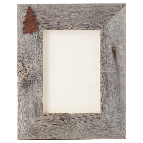 Aged Barnwood & Rust Tree 4 x 6 Frame