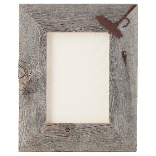Aged Barnwood & Rust Fly 5 x 7 Frame
