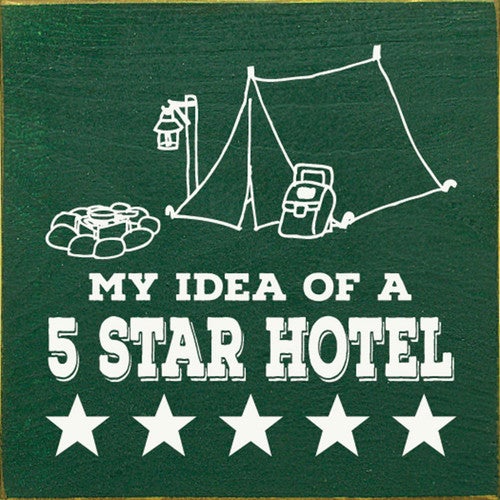 5-Star Tent Wood Sign