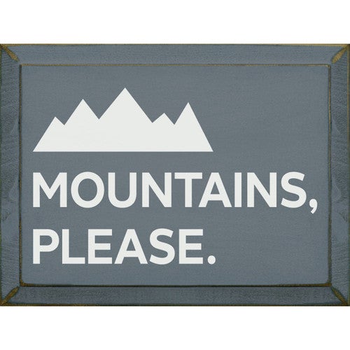 Slate Gray Mountains Wood Sign