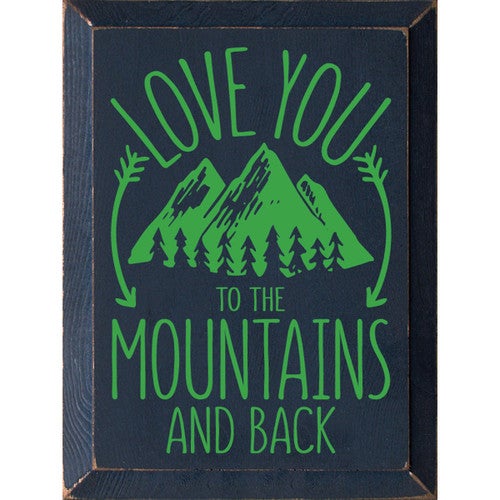 Love You Wood Sign - Blue & Green