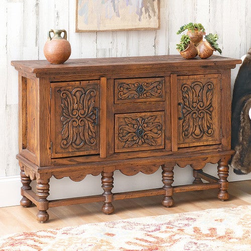 Santa Fe Carved Buffet / Console Table