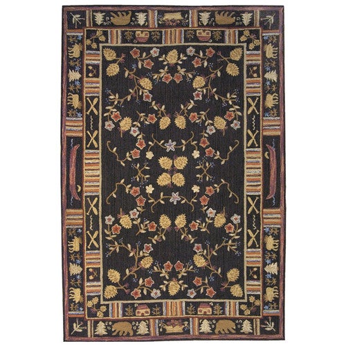 Night Moose Hooked Wool Rug Collection
