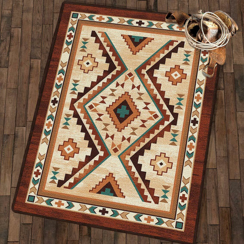 Angel Fire Tan Rug - 5 x 8