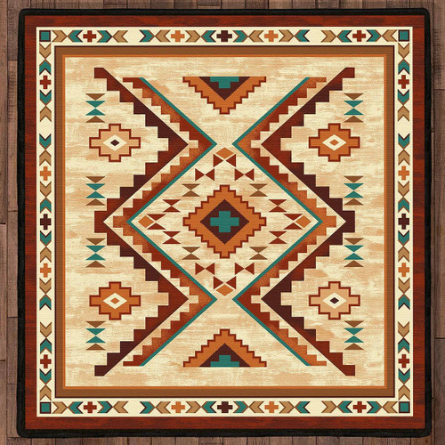 Angel Fire Tan Rug - 8 Ft. Square