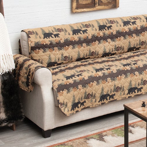 Cozy Cabin Bears Loveseat Cover