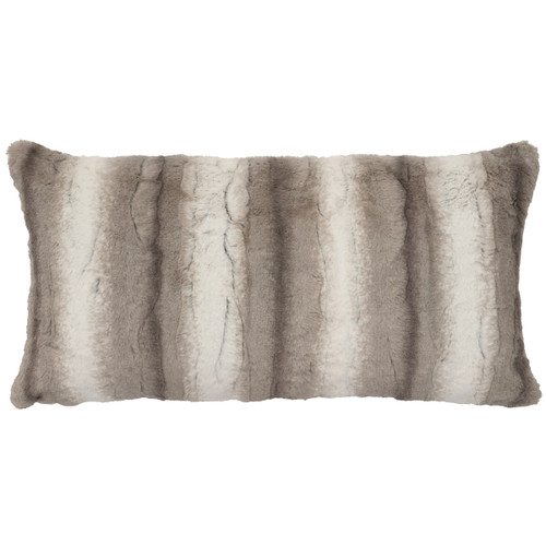 Angora Platinum Rectangular Cuddle Fur Pillow