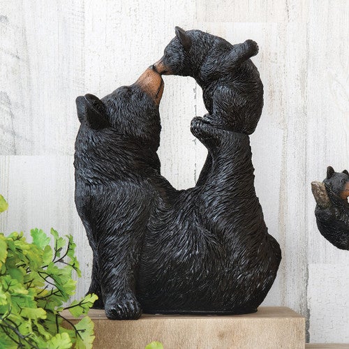 Playful Mama Bear & Cub Sculpture