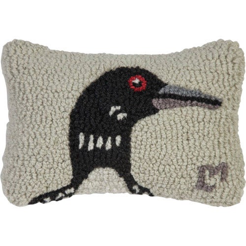 Loon Hooked Wool Pillow