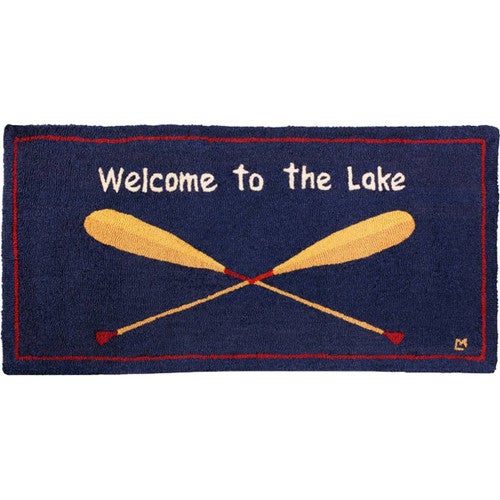Paddle Welcome 2 x 3 Hooked Wool Rug