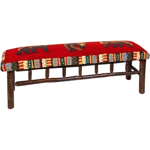 Bear Trio 32 Inch Hickory Bench