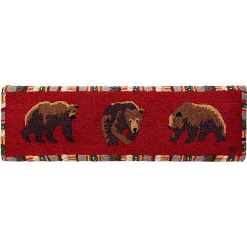 Bear Trio 32 Inch Hickory Bench