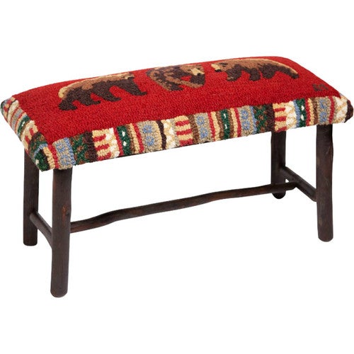 Bear Trio 48 Inch Hickory Bench