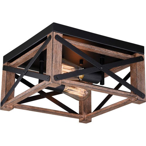 Anadarko Wood Cage Flush Mount Ceiling Light