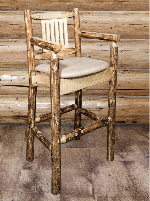 Cascade Captain's Upholstered Barstools with Backs