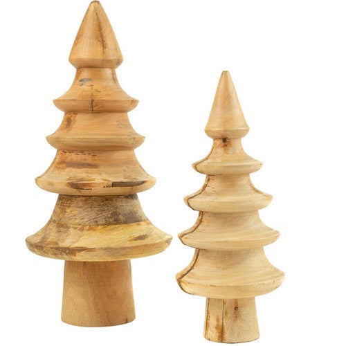 Mango Wood Christmas Trees - Set of 2
