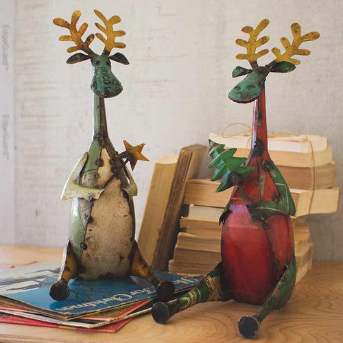 Recycled Iron Moose Desktop Decor - Set of 2 - OUT OF STOCK UNTIL 06/26/2025