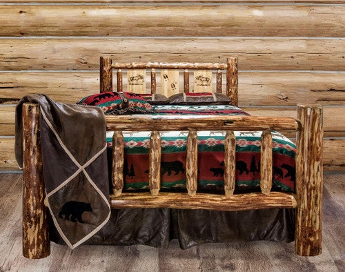 Cascade Bed with Laser Engraved Moose Design - Cal. King